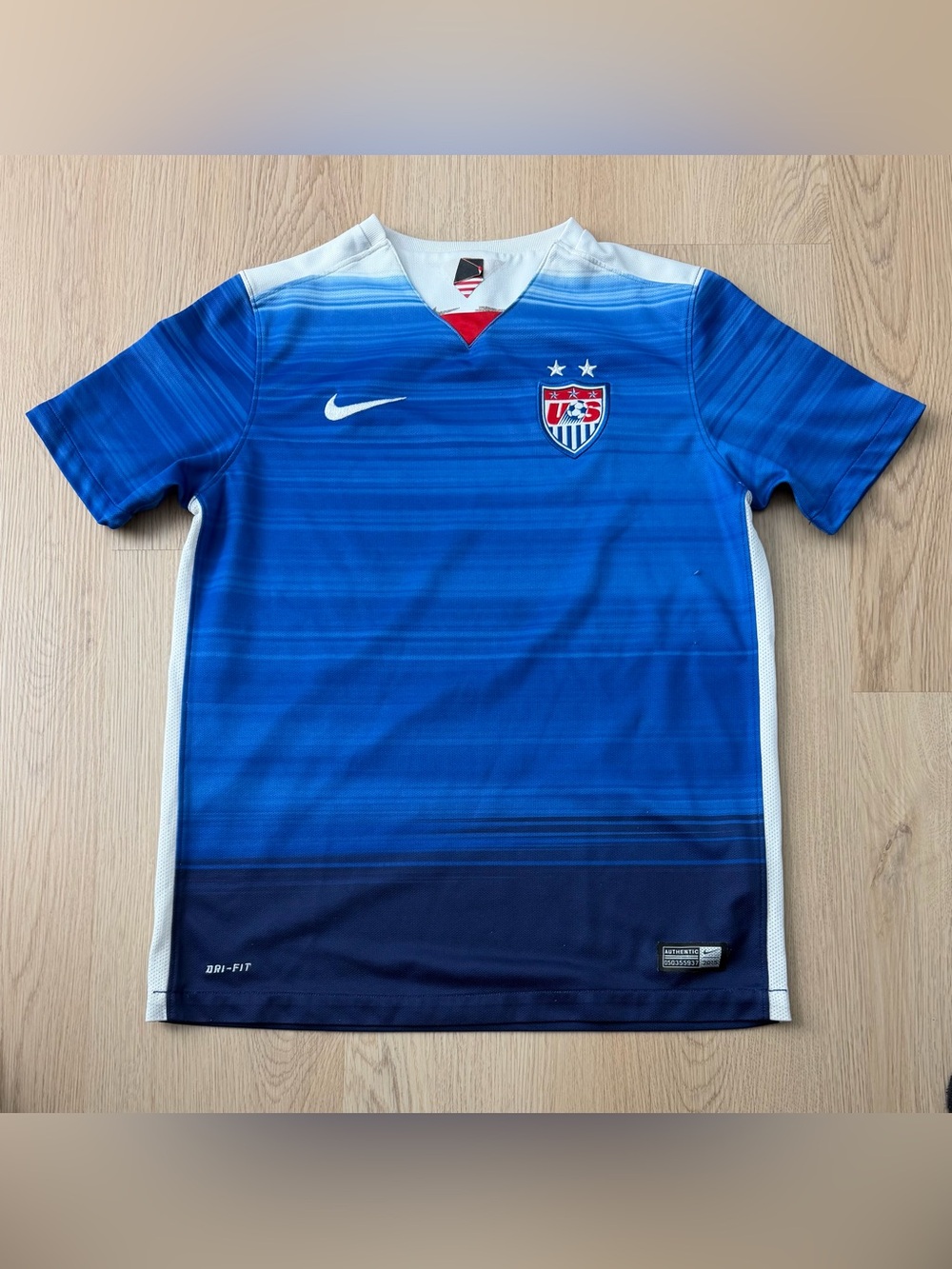 Nike 2015 Dri-Fit Away Soccer Jersey Youth Large US National Team USA Authentic